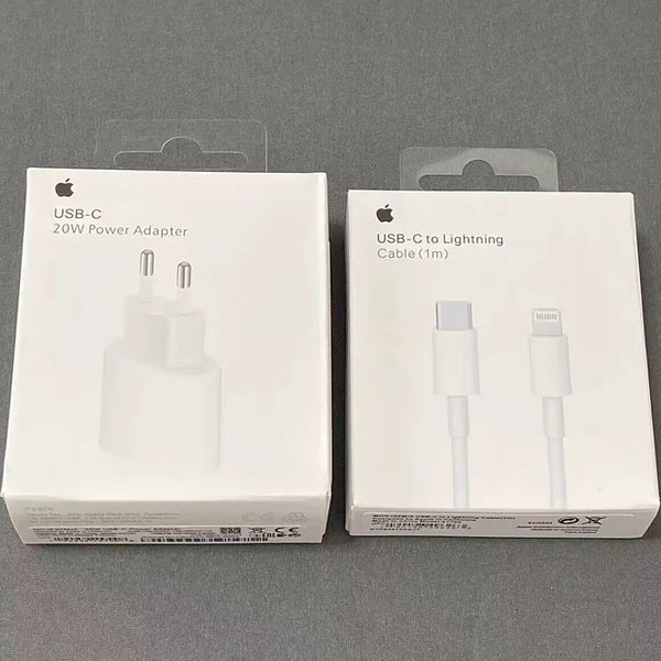 Original 20W USB-C Power Adapter For iphone 16 15 14 mini Pro Max Type C fast charger for Apple Cable for iPhone X 11 12 13 Plus