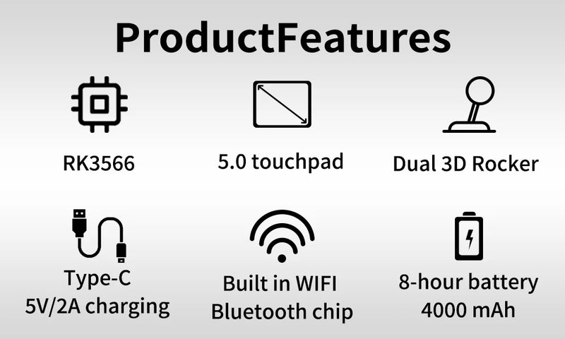 RGB10 Max3 Retro Pocket Handheld Game Console 5 INCH 1280*720 HD IPS Screen Support Multiple Open Source Systems Children's Gift