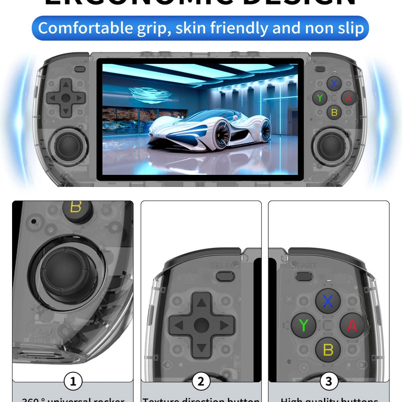 RGB10 Max3 Retro Pocket Handheld Game Console 5 INCH 1280*720 HD IPS Screen Support Multiple Open Source Systems Children's Gift