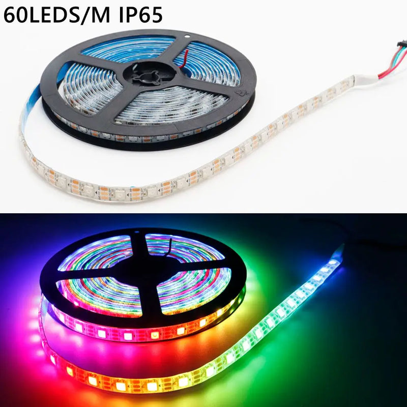 DC5V WS2812B Led Strip light 30/60/74/96/144leds/m Individually Addressable Smart 5050RGB WS2812 Pixels Led Light IP30/65/67
