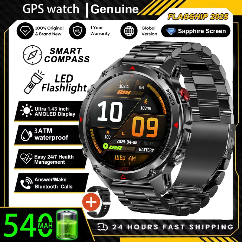 Military T-Rex 3 GPS Waterproof Smart Watch 1.46