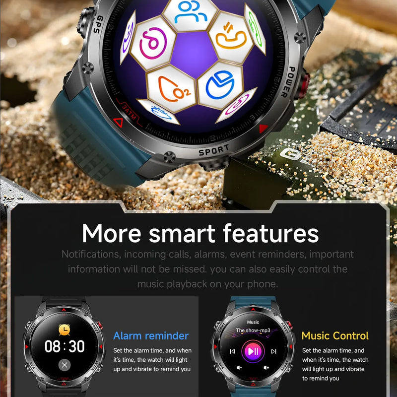 Military T-Rex 3 GPS Waterproof Smart Watch 1.46