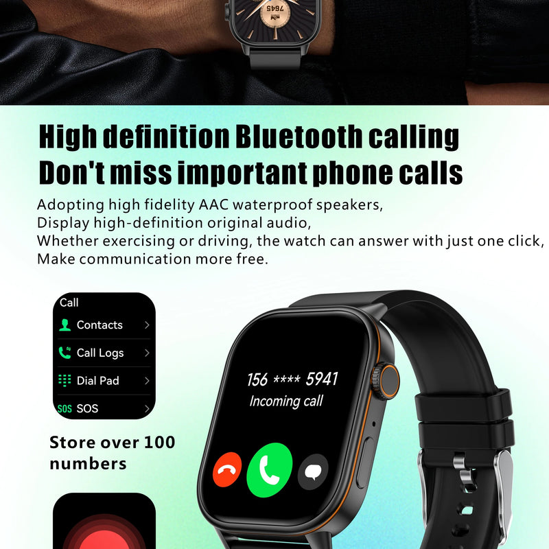 New Sports GPS tracker AMOLED Smartwatch Men Compass Military Outdoor Sports Bluetooth Call Watch 2.01 inch HD screen for Huawei