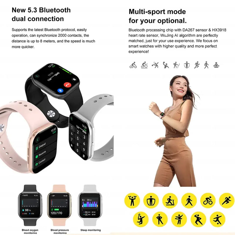NEW Smart Watch Series 10 Men Blood Pressure BT Call NFC Sleep monitoring Wireless Charge Women Sport Smartwatch For IOS Android
