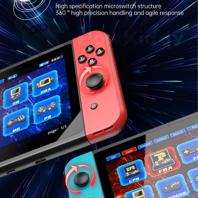 NEW X70 64GB Retro Handheld Game Console 7 Inch HD Screen Double Players ATM7051 Quad-Core Retro TV Video Game Console Gifts