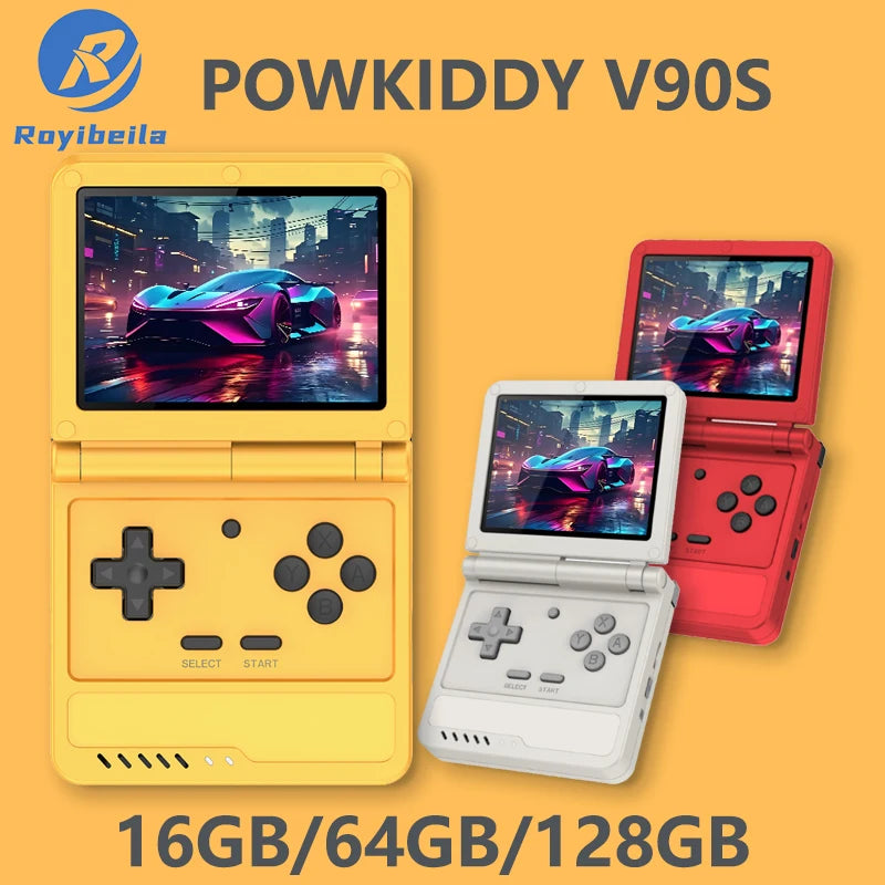 New V90S Retro Flip Handheld Game Console 3.5 Inch 640*480 Ips Screen A133Plus Vibration function Children's Gifts