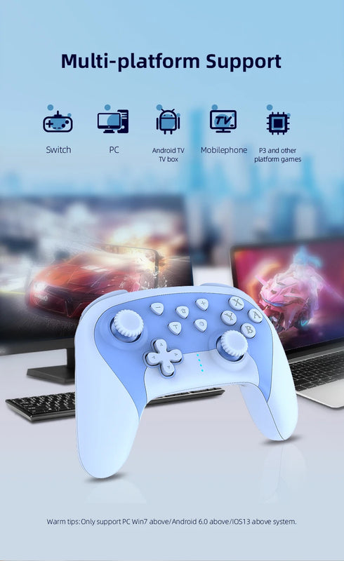 GAMINJA Bluetooth Wireless Controller For Nintendo Switch Pro Switch Lite/PC/Mobile Wireless Gamepad Multi-function Joystick