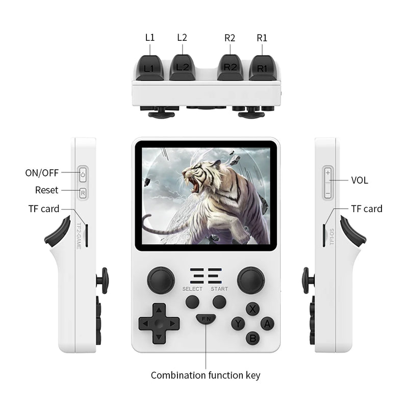NEW RGB20S 3.5-Inch 4:3 IPS Screen Retro Handheld Game Console Open Source System RK3326 Dual Card Children's Gifts