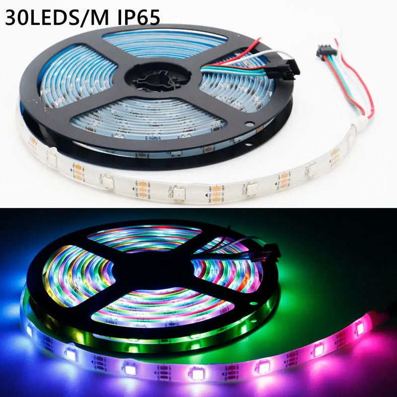 DC5V WS2812B Led Strip light 30/60/74/96/144leds/m Individually Addressable Smart 5050RGB WS2812 Pixels Led Light IP30/65/67