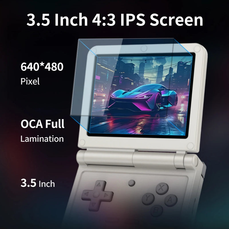 New V90S Retro Flip Handheld Game Console 3.5 Inch 640*480 Ips Screen A133Plus Vibration function Children's Gifts