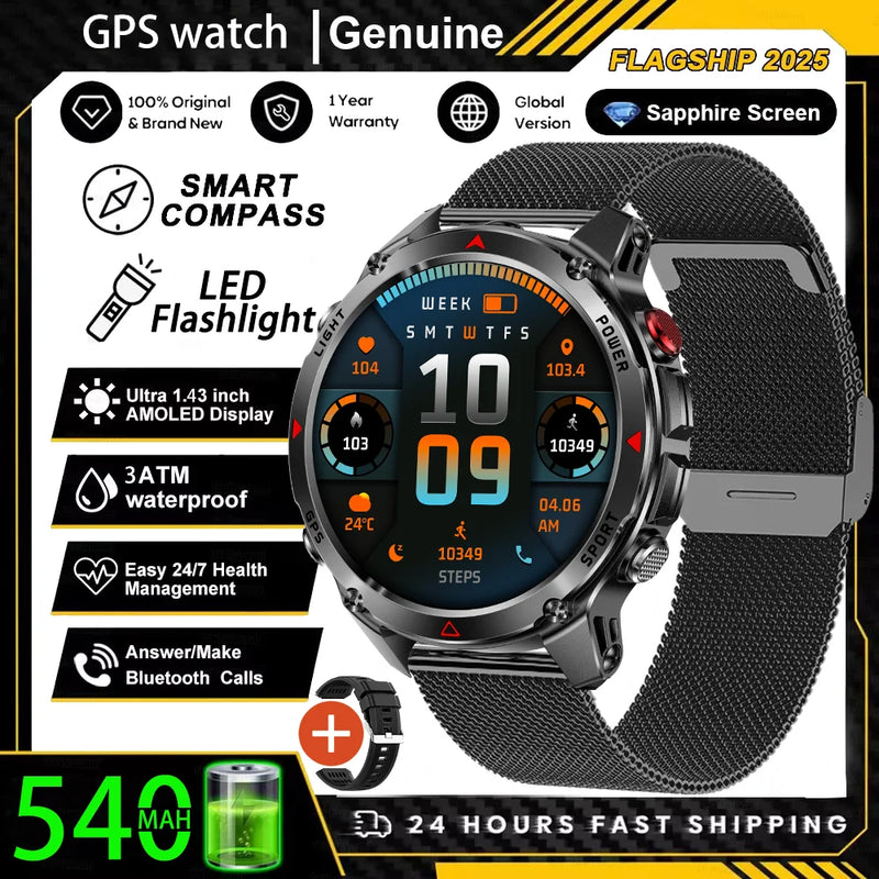 Military T-Rex 3 GPS Waterproof Smart Watch 1.46