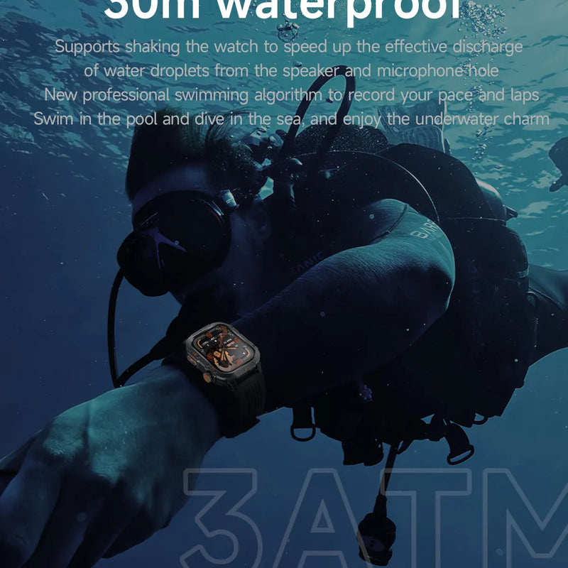 2025 NEW Military GPS Smartwatch BT Call Flashlight Wrist Watches 3ATM Waterproof Sports Smart Watch For Xiaomi Men IOS Android