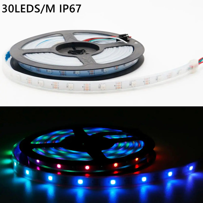 DC5V WS2812B Led Strip light 30/60/74/96/144leds/m Individually Addressable Smart 5050RGB WS2812 Pixels Led Light IP30/65/67
