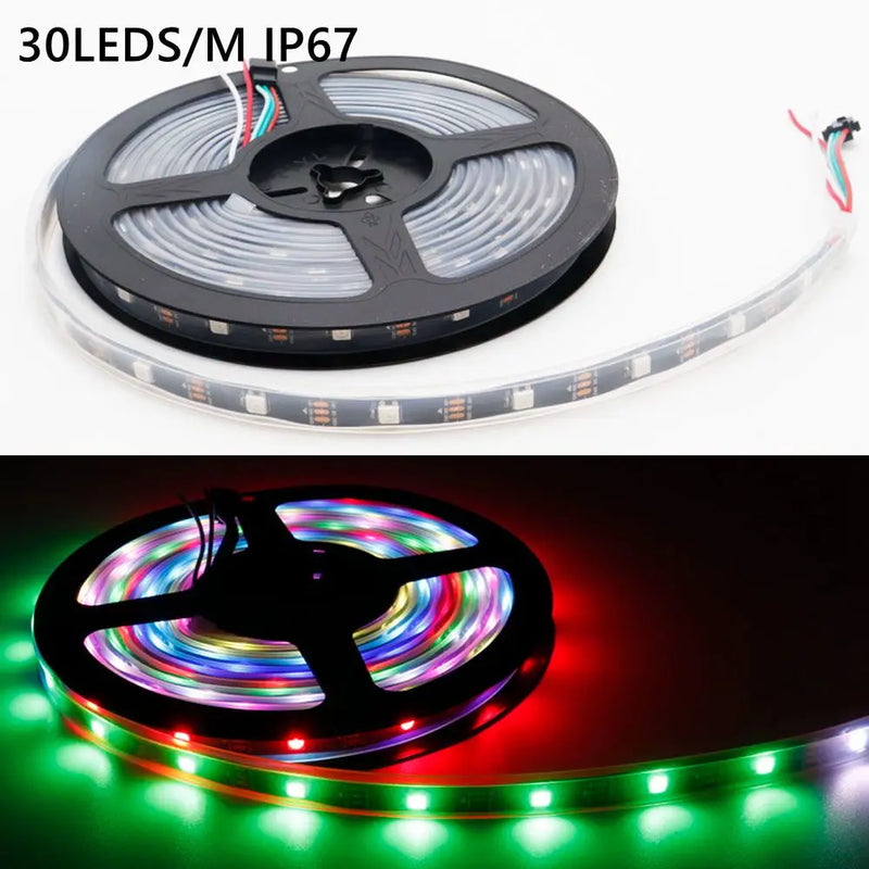 DC5V WS2812B Led Strip light 30/60/74/96/144leds/m Individually Addressable Smart 5050RGB WS2812 Pixels Led Light IP30/65/67