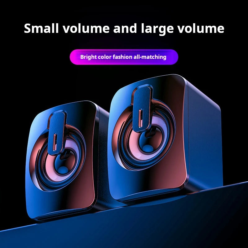 XIAOMI Portable Home Speaker USB 3.5mm Audio Interface Wired Mini Subwoofer Speaker LED Light Loud Box Computer slab Cell phone