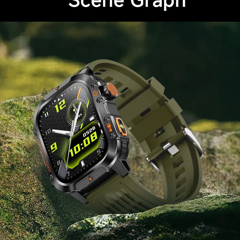 2025 NEW Military GPS Smartwatch BT Call Flashlight Wrist Watches 3ATM Waterproof Sports Smart Watch For Xiaomi Men IOS Android