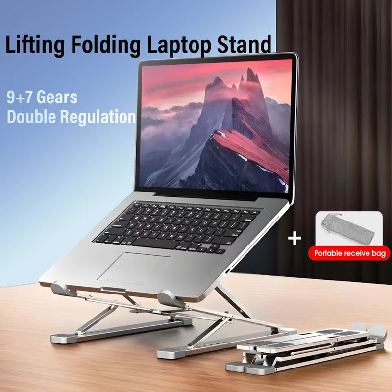 Vertical Foldable Laptop Stand Adjustable Ergonomic Notebook Holder Aluminum Alloy Notebook Cooler Support Laptop Accessories