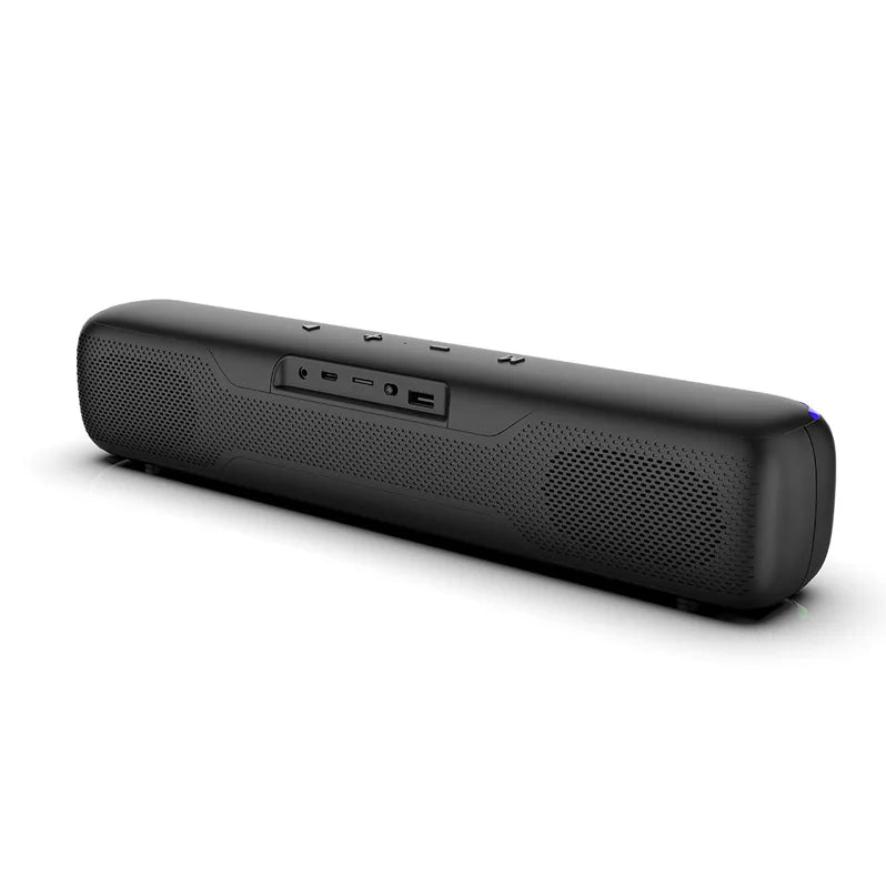 BT5.3 RGB Pro Game Computer Soundbar PC Speaker with Dynamic Lighting Audio-Light Sync Battery and USB Powered and Aux 3.5 Jack