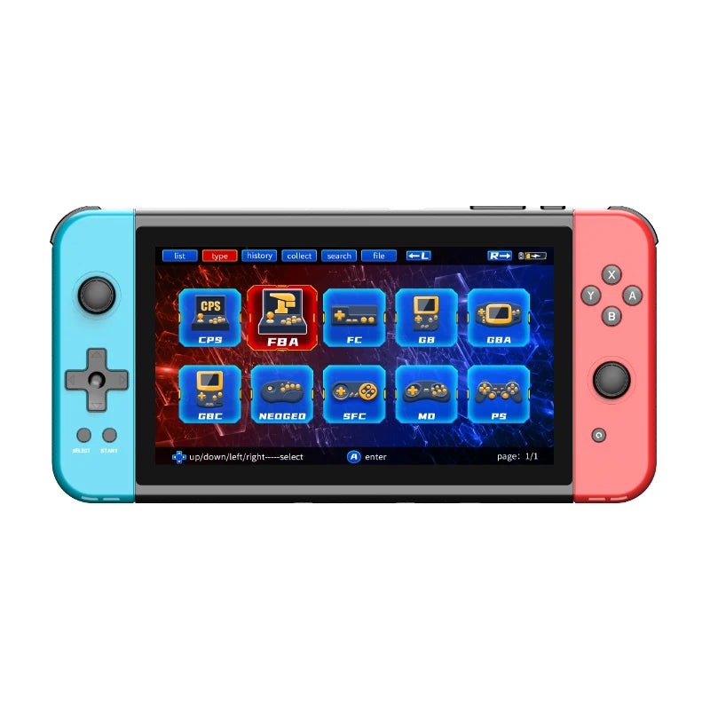 NEW X70 64GB Retro Handheld Game Console 7 Inch HD Screen Double Players ATM7051 Quad-Core Retro TV Video Game Console Gifts