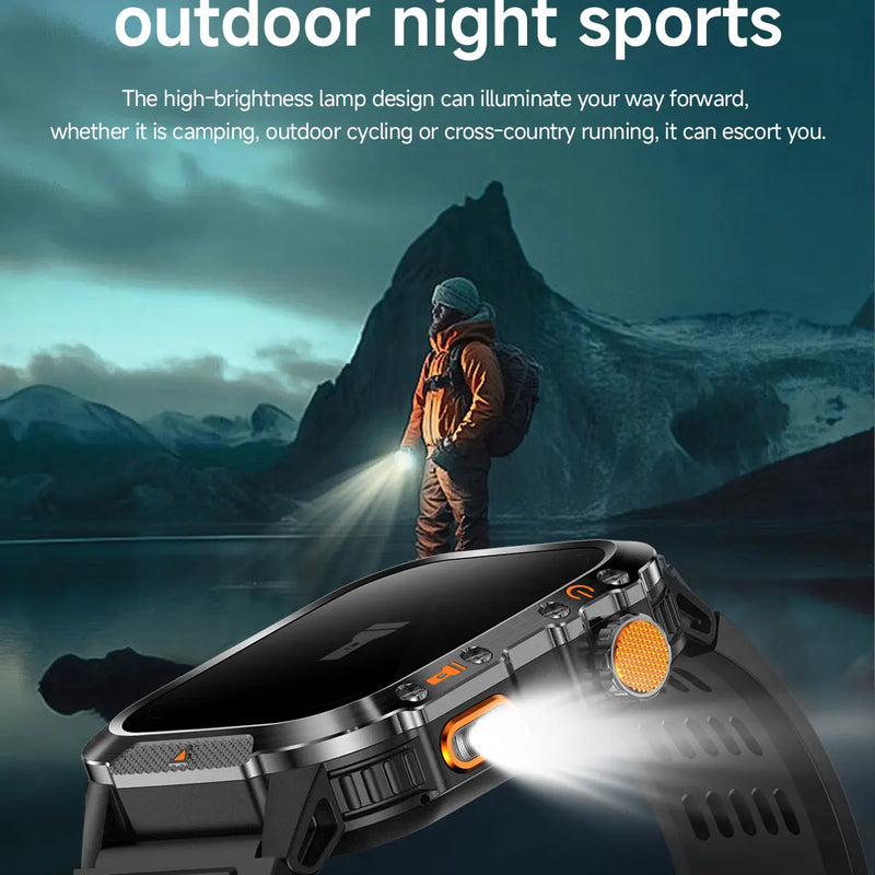 2025 NEW Military GPS Smartwatch BT Call Flashlight Wrist Watches 3ATM Waterproof Sports Smart Watch For Xiaomi Men IOS Android