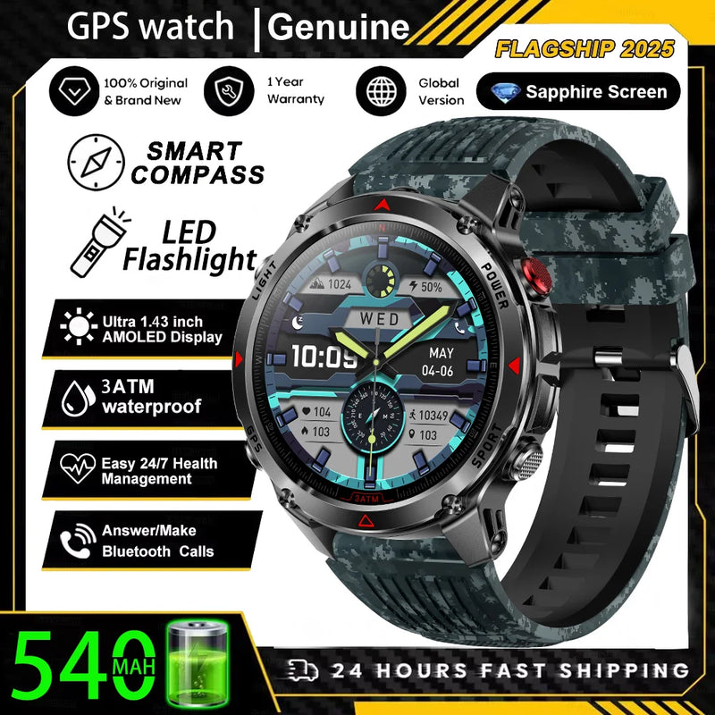 Military T-Rex 3 GPS Waterproof Smart Watch 1.46