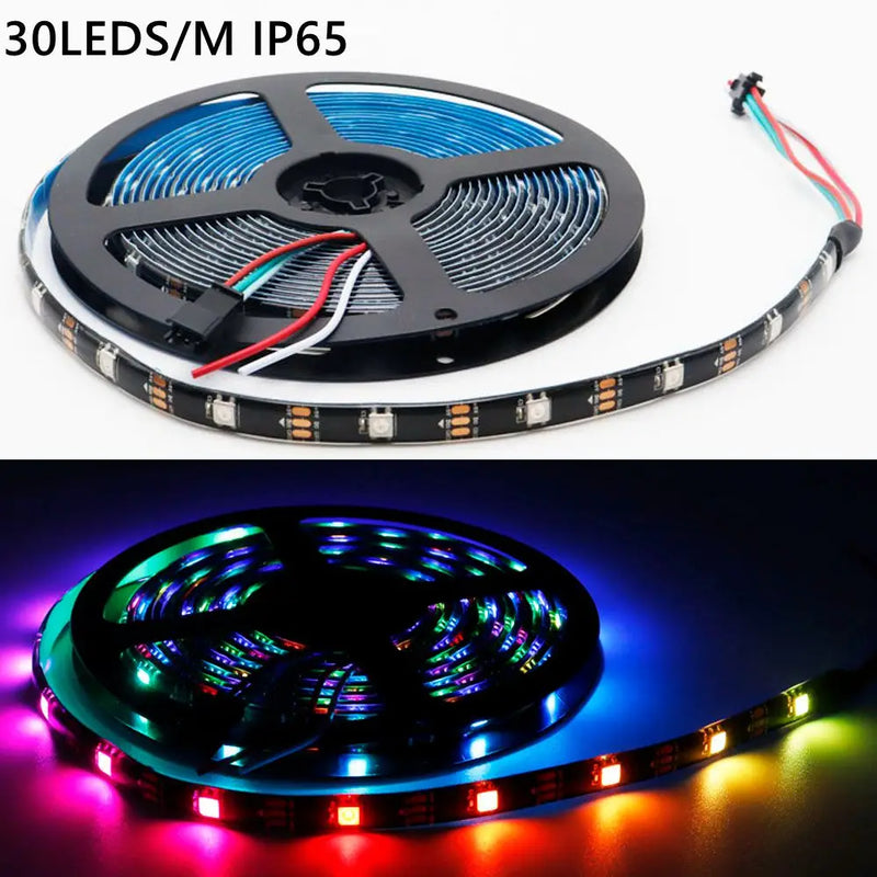 DC5V WS2812B Led Strip light 30/60/74/96/144leds/m Individually Addressable Smart 5050RGB WS2812 Pixels Led Light IP30/65/67
