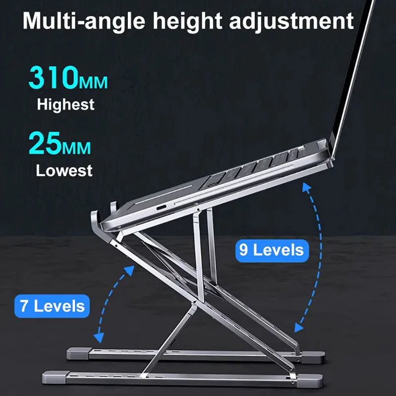 Vertical Foldable Laptop Stand Adjustable Ergonomic Notebook Holder Aluminum Alloy Notebook Cooler Support Laptop Accessories