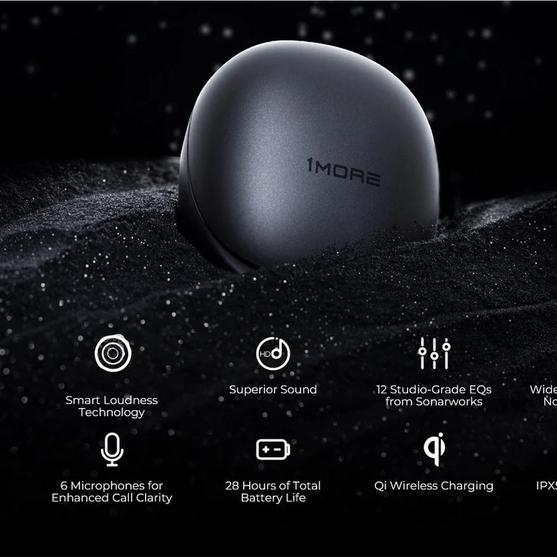 1MORE Aero Ear buds Noise Cancellation Bluetooth 5.2 flash-sale  Clear Calls 28h Playtime  Wireless Charging headset  electronic