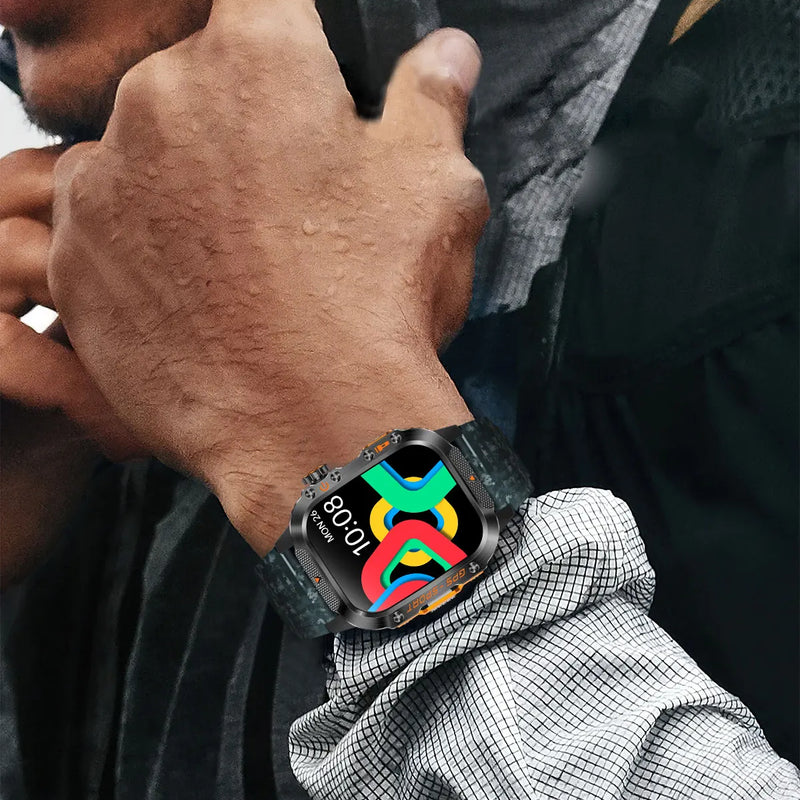 2025 NEW Military GPS Smartwatch BT Call Flashlight Wrist Watches 3ATM Waterproof Sports Smart Watch For Xiaomi Men IOS Android