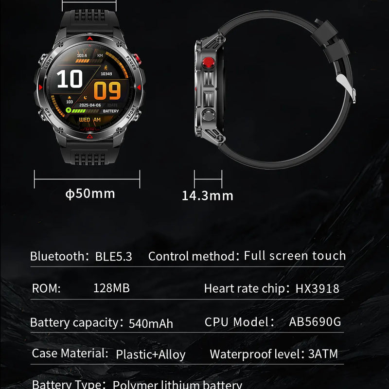 Military T-Rex 3 GPS Waterproof Smart Watch 1.46
