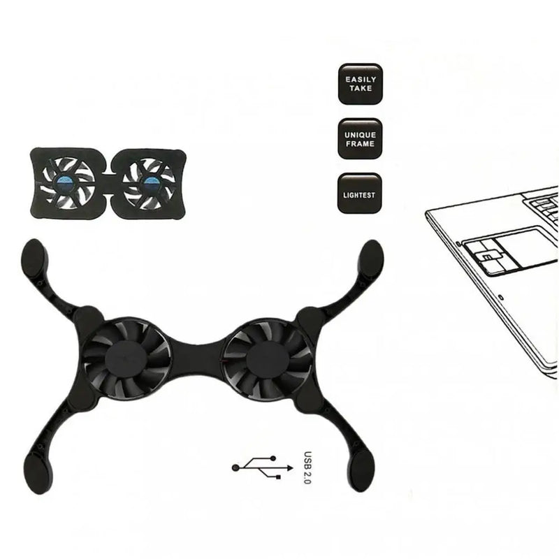 Foldable Fan Cooler Usb Port Cooling Pad For 7-15