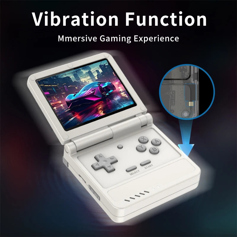 New V90S Retro Flip Handheld Game Console 3.5 Inch 640*480 Ips Screen A133Plus Vibration function Children's Gifts