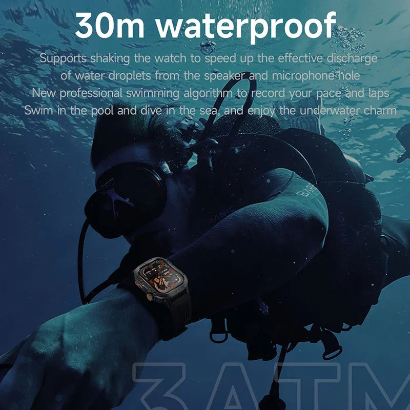 2025 NEW Military GPS Smartwatch BT Call Flashlight Wrist Watches 3ATM Waterproof Sports Smart Watch For Xiaomi Men IOS Android