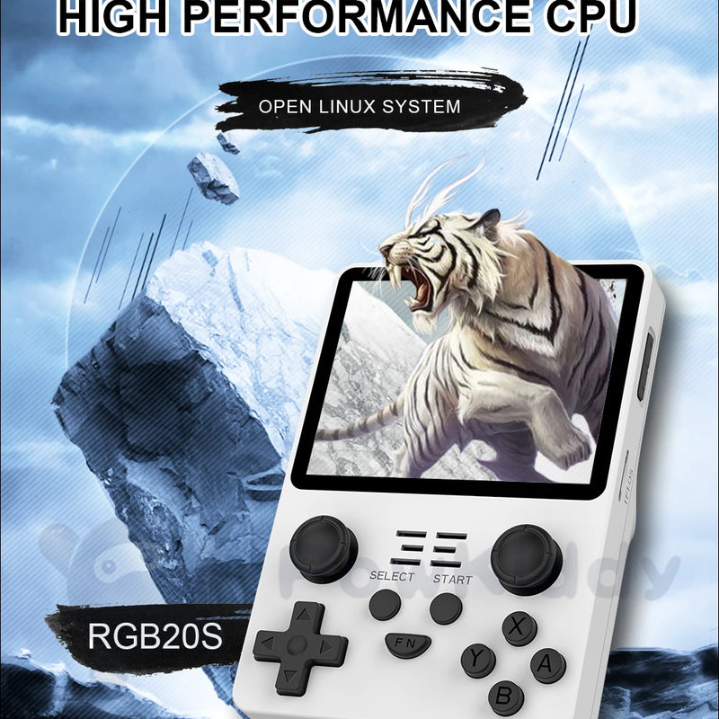 NEW RGB20S 3.5-Inch 4:3 IPS Screen Retro Handheld Game Console Open Source System RK3326 Dual Card Children's Gifts
