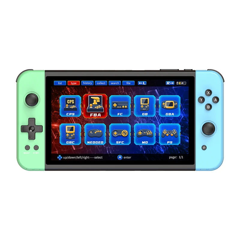 NEW X70 64GB Retro Handheld Game Console 7 Inch HD Screen Double Players ATM7051 Quad-Core Retro TV Video Game Console Gifts