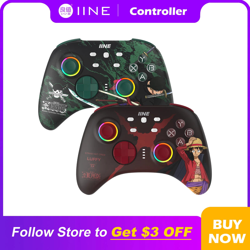 IINE Ares Cartoon Design Wireless PC Controller RGB Light Macro Setting compatible with Nintendo Switch