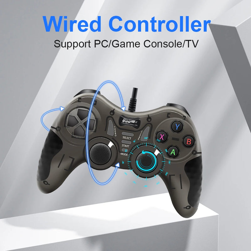 Gamepad BLACK White Wired Handle for Gaming TV / Computer PC  Joystick PS3 Controller with Vibration Effect