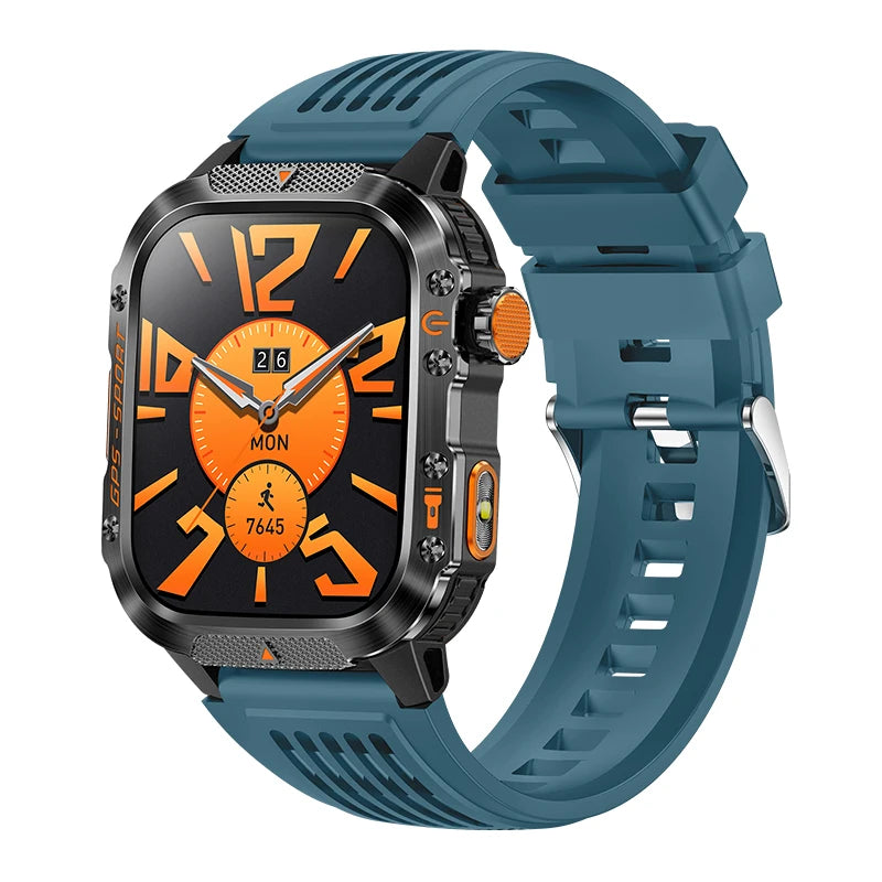 2025 NEW Military GPS Smartwatch BT Call Flashlight Wrist Watches 3ATM Waterproof Sports Smart Watch For Xiaomi Men IOS Android