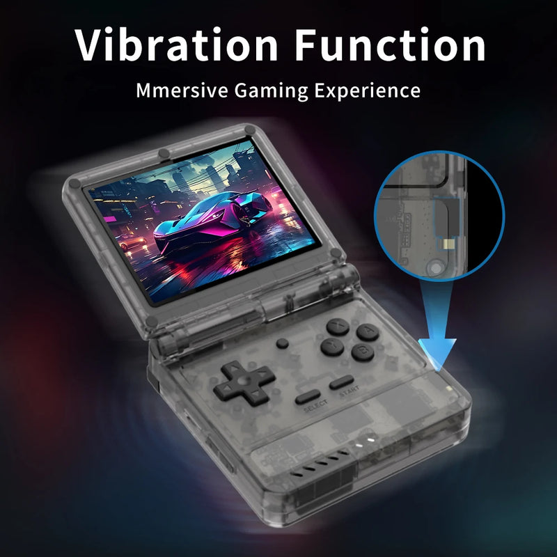 New V90S Retro Flip Handheld Game Console 3.5 Inch 640*480 Ips Screen A133Plus Vibration function Children's Gifts