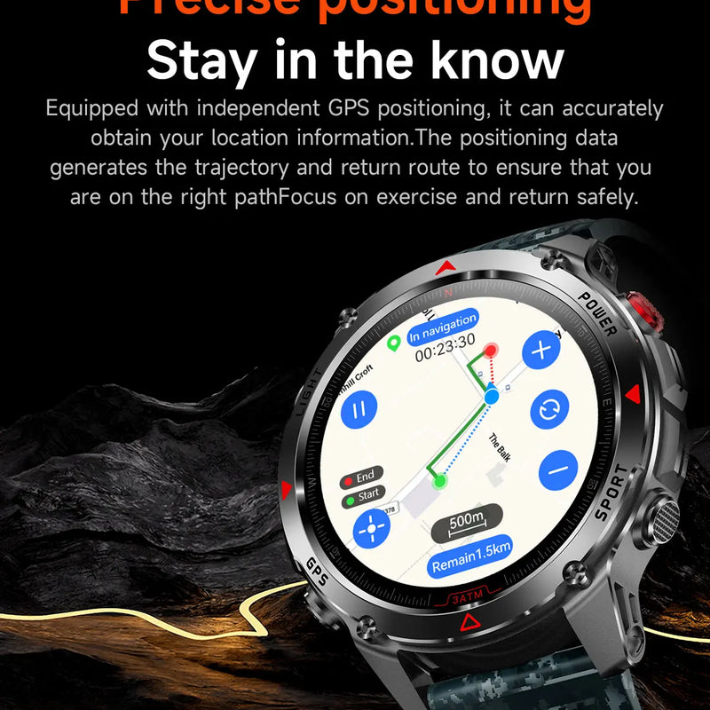 Military T-Rex 3 GPS Waterproof Smart Watch 1.46