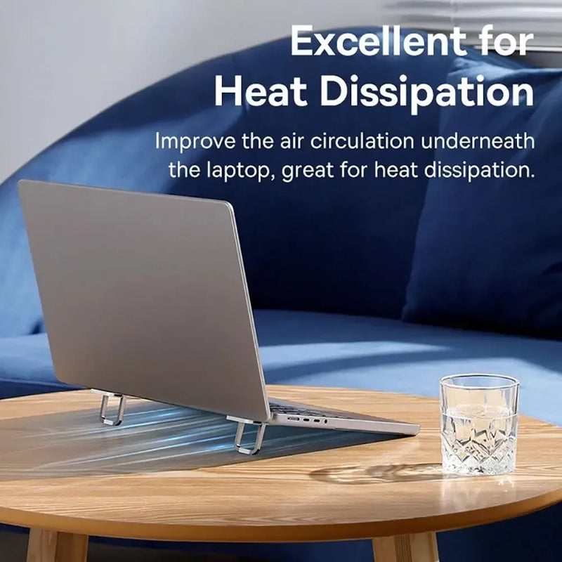 2pcs/Set Mini Portable Zinc Alloy Laptop Stand Adjustable Angles Foldable Invisible Laptop Cooling Riser for Macbook Notebook