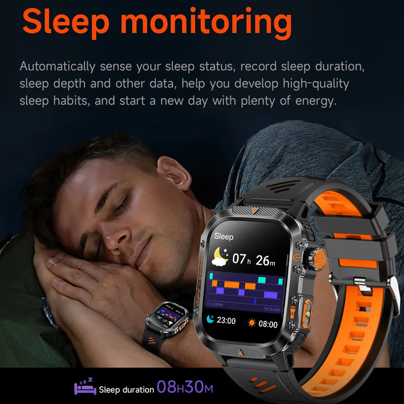 2025 NEW Military GPS Smartwatch BT Call Flashlight Wrist Watches 3ATM Waterproof Sports Smart Watch For Xiaomi Men IOS Android