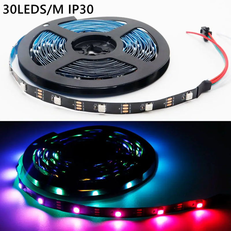 DC5V WS2812B Led Strip light 30/60/74/96/144leds/m Individually Addressable Smart 5050RGB WS2812 Pixels Led Light IP30/65/67