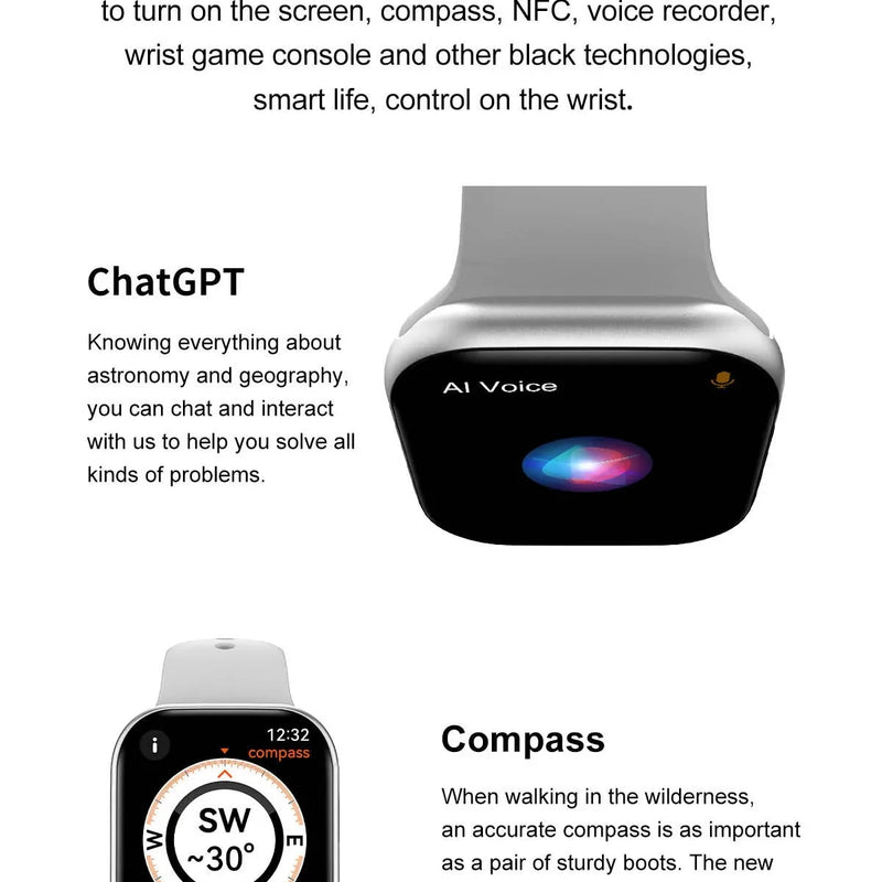 New2025 For Apple GPS Watch 10 Smart Watch NFC Men HD AMOLED Memory Music 3D Surround Bluetooth Call Waterproof Smartwatch Woman