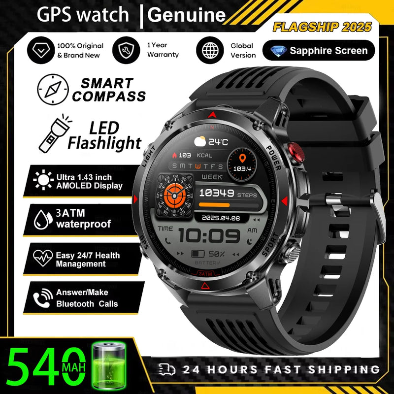Military T-Rex 3 GPS Waterproof Smart Watch 1.46