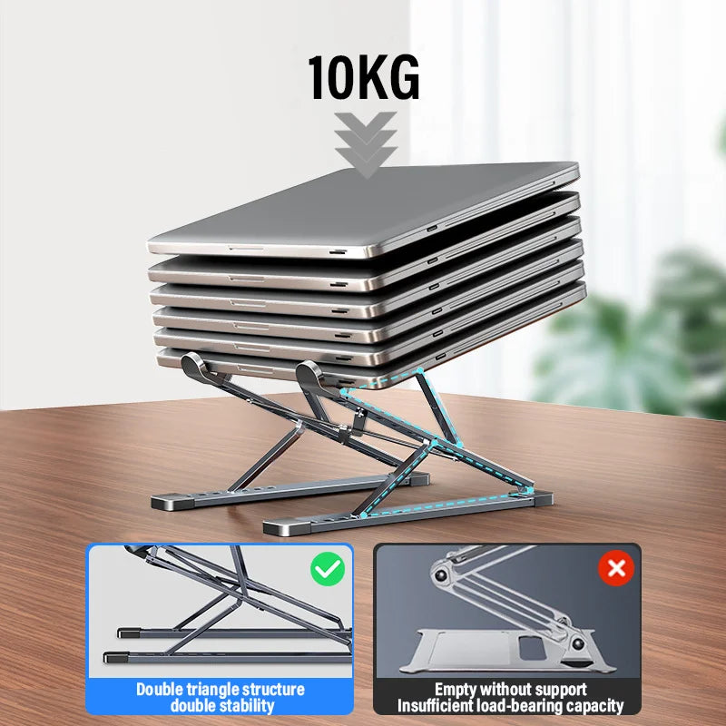 Vertical Foldable Laptop Stand Adjustable Ergonomic Notebook Holder Aluminum Alloy Notebook Cooler Support Laptop Accessories