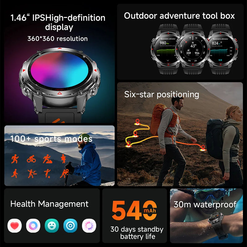 Military T-Rex 3 GPS Waterproof Smart Watch 1.46
