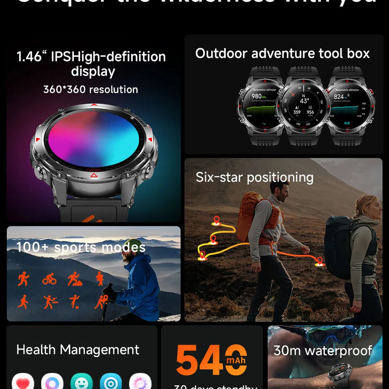 Military T-Rex 3 GPS Waterproof Smart Watch 1.46