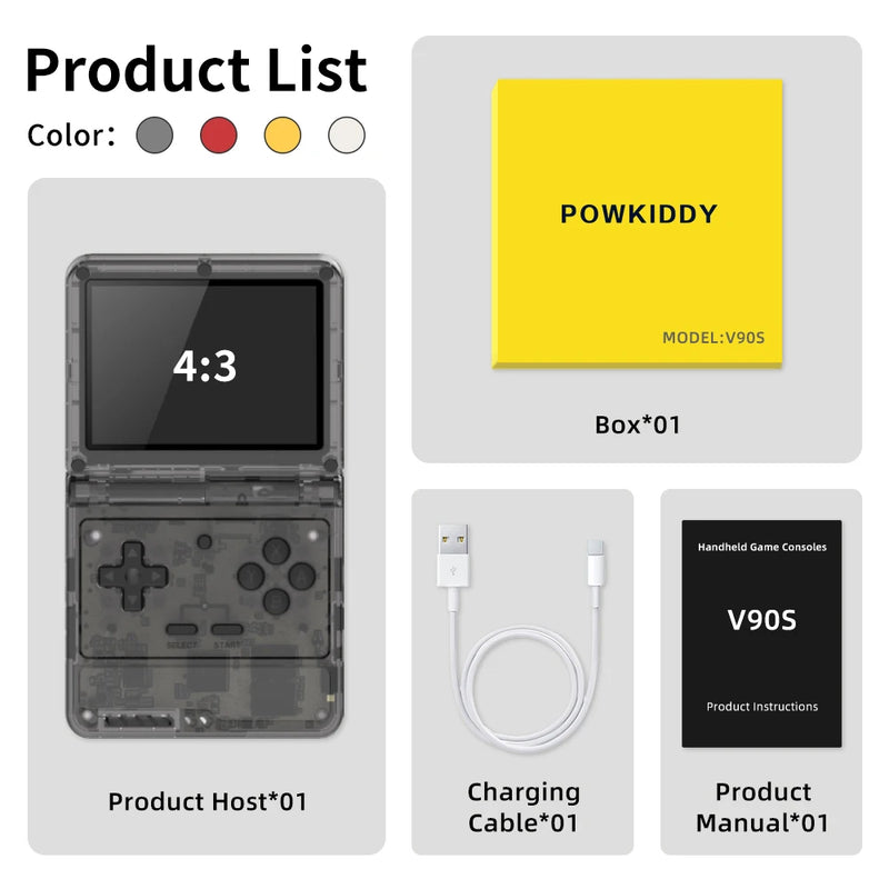 New V90S Retro Flip Handheld Game Console 3.5 Inch 640*480 Ips Screen A133Plus Vibration function Children's Gifts