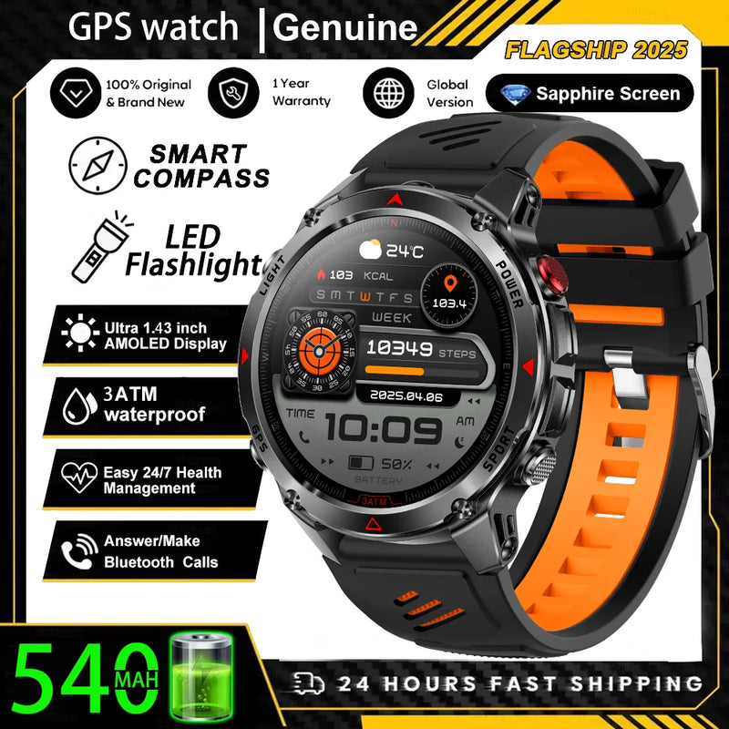 Military T-Rex 3 GPS Waterproof Smart Watch 1.46